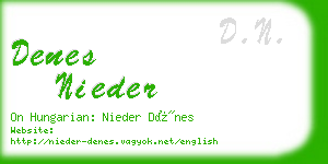 denes nieder business card